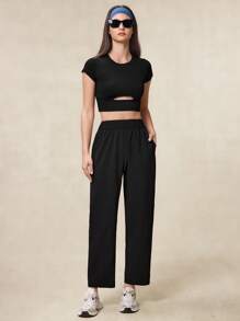 OutZeal Pantaloni estivi da donna, con tessuto tecnico traspirante, fascia in vita regolabile, gambe a tubo, per attività sportive all'aperto