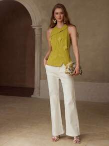 MOTF PREMIUM Apliques Wrap Top - Amarelo Mustarda - Ver 6
