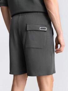 Ontre 2025 Spring & Summer Solid Color Elastic Waist Pocket Simple Shorts, Casual, Comfortable, Versatile, Breezy