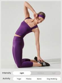 GLOWMODE FeatherFit™ Full Underarm Hip Length Square Neck Basic Tank Top Low Impact Yoga Pilates Studio Daily Removable Cups