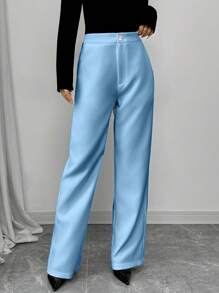 Chiquease Pantalones blancos ajustados para mujer, ropa casual para ir a la oficina, otoño/invierno - Azul - Ver 5