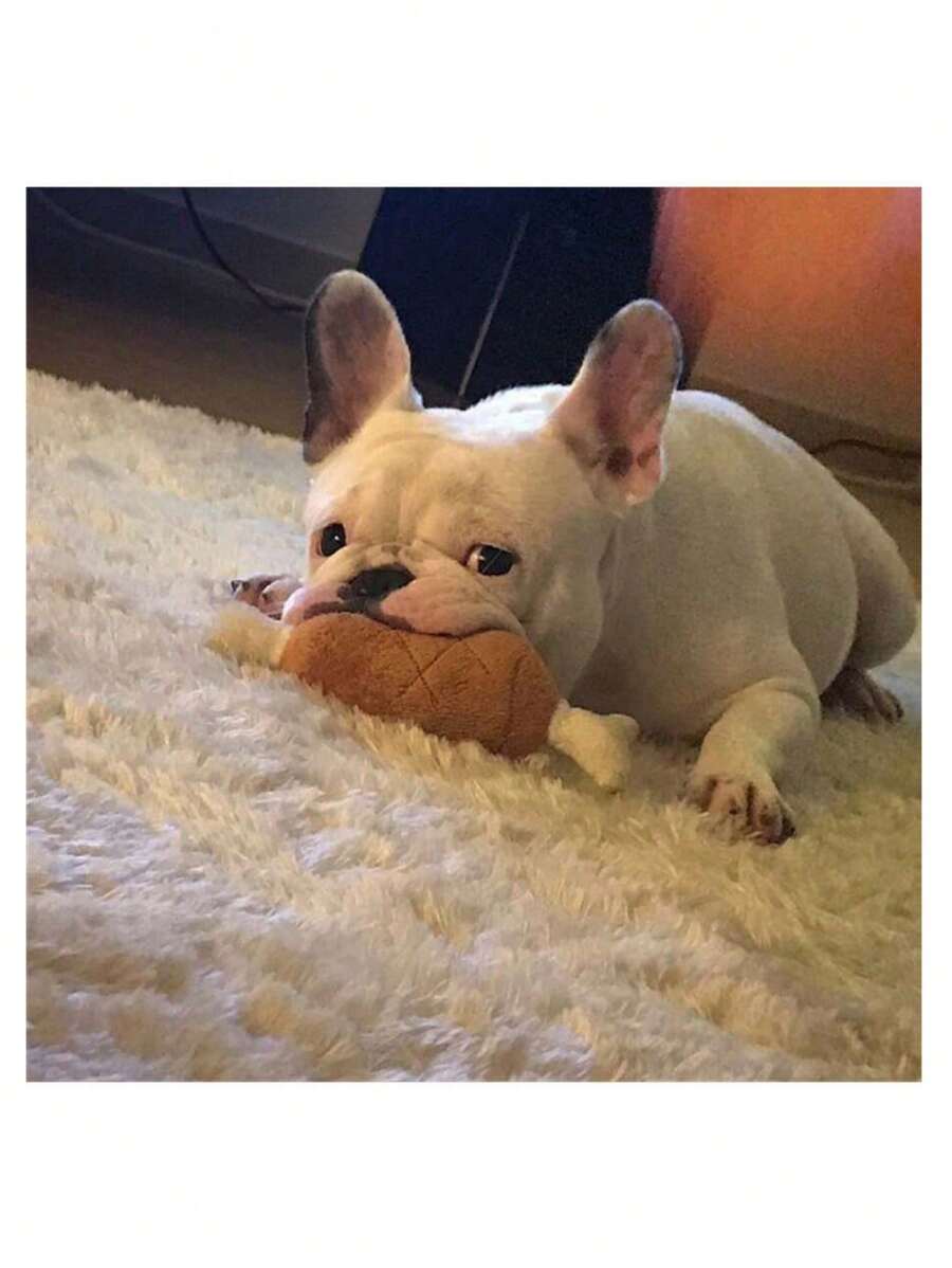 1pc Small Dog Bite Resistant Chicken Leg Shaped Plush Toy, Sound Making Dog Toy, Amusing Cat Toy, Self-Entertainment Pet Toy