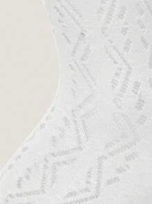 Muvela Ins 款式荷叶边波纹网眼夏季薄款袜子，白色玛丽珍中筒袜 - 白色 - 查看 3