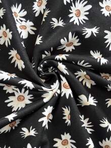 SHEIN Maternity Summer Sexy Ditsy Floral Pattern Side Slit Backless Bodycon Dress - Red - View 5