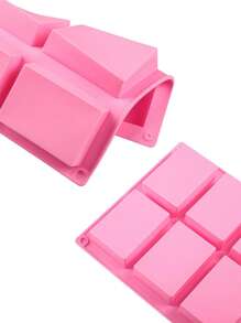 Molde de silicona antiadherente de alta calidad - Moldes rectangulares reutilizables para hacer barras de jabón de bricolaje, suministros de baño y belleza caseros, herramientas de fabricación de jabón hechas a mano de fácil desmoldeo - Rosa