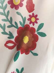 SHEIN Clasi 夏季度假连衣裙，女装优雅印花小飞袖收腰A字针织弹力连衣裙，适合各种场合穿着 - 彩色 - 查看 7