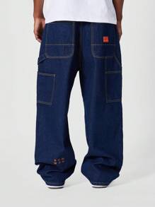 Loose Fit Baggy Carpenter Jean - Blue - View 4