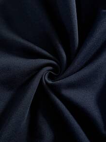 SHEIN Comfortable Cotton Maternity Mini Shorts: Navy Blue Knitted Casual Shorts With Side Stripes For Everyday Wear - Navy Blue - View 5