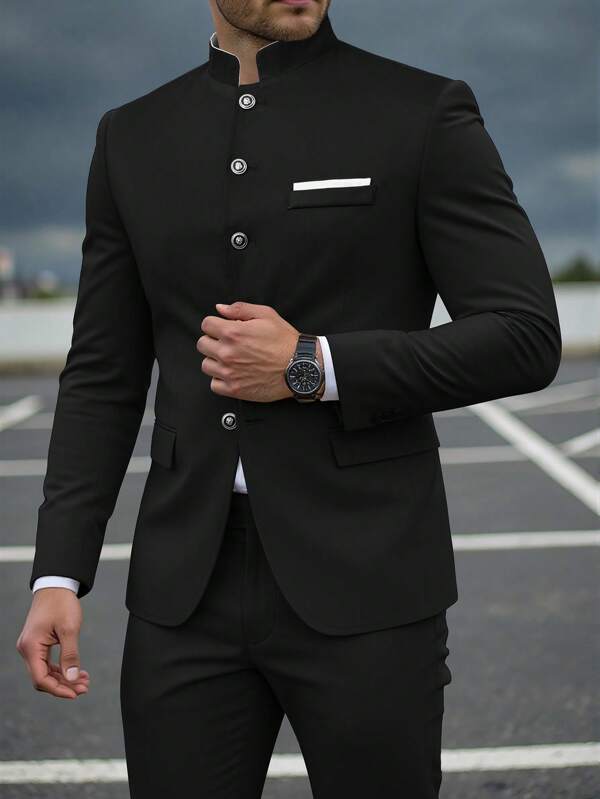 Manfinity Mode Veste de ville à col montant pour hommes