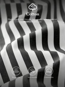 Ontre Long Sleeve Striped Shirt Dress, Casual Mid-Length Shift Dress With Collared Neck, Modern Urban Style, Black & White Stripe, Spring Apparel - Black - View 10