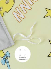 TOM & JERRY X SHEIN Juego de ropa de cama con estampado de dibujos animados y letras