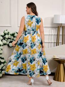 Reflora 大码女装夏季优雅无袖连衣裙 女装 女装夏季连衣裙 大码连衣裙 长裙 黄色连衣裙 度假连衣裙 大码女装 飘逸连衣裙 女装 派对露肩连衣裙 优雅连衣裙 茶会连衣裙 大码夏季连衣裙 曲线加大连衣裙 外出连衣裙 - 彩色 - 查看 4