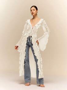 Poéselle Women Solid Color Fashion Shirt, Suitable For Summer - Apricot - View 4