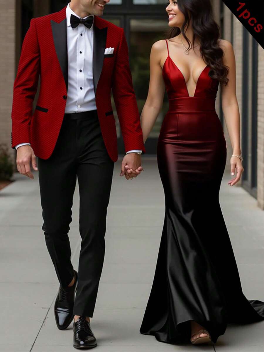 Manfinity Mode Manfinity AFTRDRK 男士印花翻领长袖纯色长裤套装 - 彩色 - 查看 1