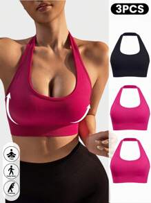 Velisys Velisys Women'sSolid Color Seamless Sports Bras For Daily Workout - Multicolor - View 1