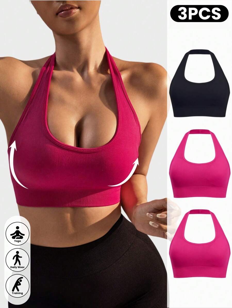 Velisys Velisys Women'sSolid Color Seamless Sports Bras For Daily Workout - Multicolor - View 1