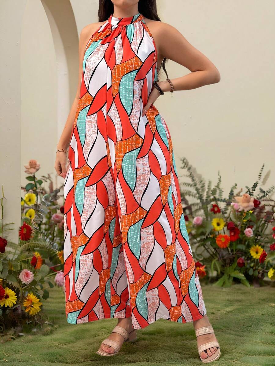 SHEIN Clasi 女士度假吊带休闲长款连体裤 - 彩色 - 查看 1