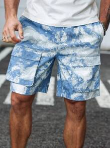 Manfinity Homme Men's Multicolor Denim Cargo Shorts: Zippered Design Short Length For Casual Summer Style - Multicolor - View 3