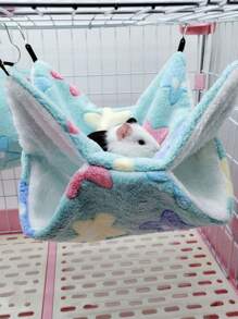 1 szt. Miękki polar koralowy Rozgwiazda i wzór serca Dwuwarstwowy ciepły hamak Śpiwór dla chomików, szybowców, wiewiórek i innych małych wspinaczkowych zwierząt, zdejmowany i nadający się do prania w pralce, wiele kolorów i rozmiarów, odpowiedni na jesień/zimę - Wielokolorowe - Zobacz 4