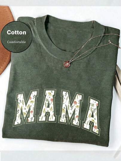 Comfortable Retro Floral Pattern Mom Shirt, Mother's Day Gift, Graphic Tee, New Mom Shirt