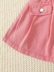 SHEIN 3pcs Girls Casual Fashion School Style Set: Fuchsia Mesh Round Neck Short Sleeve Top, White Camisole, And Fuchsia Pleated Shorts - Pink - View 5