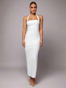 Silquee Vestido de lino color blanco sólido romántico para Día de San Valentín y cita nocturna, vestido plisado de escote en V para mujer, ideal para fiesta, cita romántica, invitada de boda, cóctel, uso diario, cumpleaños y vacaciones.