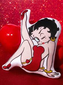 Betty Boop x SHEIN 不对称装饰抱枕，适用于沙发、卧室、汽车，材质柔软，触感舒适，是送礼佳品，也适合派对、节日、情人节等场合。 - 紅白色 - 查看 5