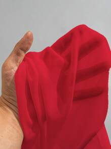 女士纯色侧系带雪纺裙和泳衣罩衫，夏季服装