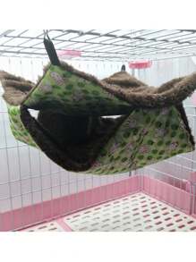 1 buah Hammock Tidur Gantung Hangat Dua Lapis yang Dapat Dilepas dengan Motif Kelinci & Stroberi Kartun Lembut, Cocok untuk Hamster, Sugar Glider, dan Hewan Peliharaan Kecil Lainnya yang Suka Memanjat, untuk Bermain & Tidur, Tersedia Berbagai Pilihan Warna dan Ukuran untuk Musim Gugur/Dingin - MultiWarna - View 4