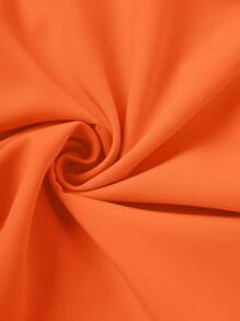 Franclia 女士休闲纯色长裙，适合工作和日常穿着 - 橘色 - 查看 8