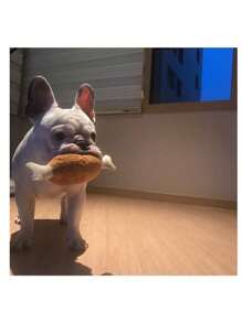 1pc Small Dog Bite Resistant Chicken Leg Shaped Plush Toy, Sound Making Dog Toy, Amusing Cat Toy, Self-Entertainment Pet Toy