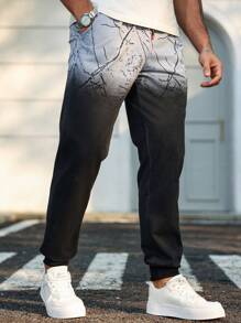 Manfinity Homme Men's Casual Everyday Gradient Slanted Pocket Jogger Pants - Multicolor - View 1