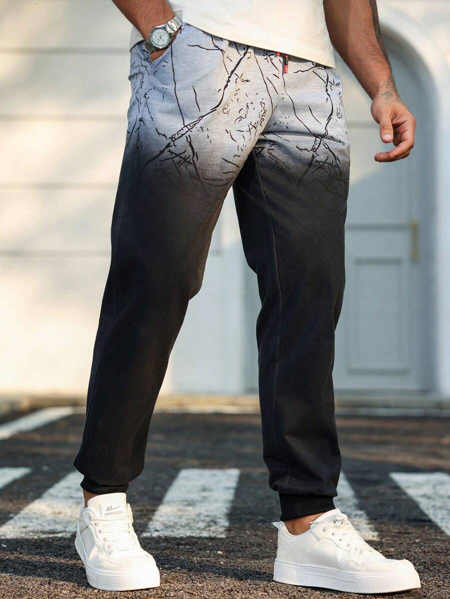 Manfinity Homme Men's Casual Everyday Gradient Slanted Pocket Jogger Pants - Multicolor - View 1