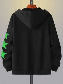 Manfinity Hypemode Men's Simple & Fashionable Summer Open Sweatshirt Sweatshirt - Black - View 2