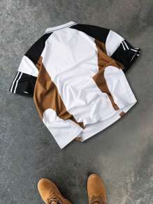 PAVTROS Manfinity Streetrush Men's Casual Commuting Short Sleeve Letter Print Polo Shirt Sport Jersey