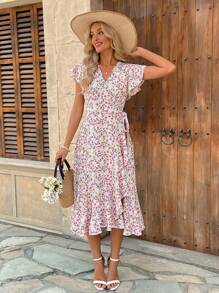 Breezaya Đầm Maxi In Hoa Phong Cách Quấn Cho Nữ - Nhiều màu - Xem 3