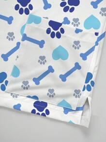 PopScrub 女士可爱卡通狗爪印、心形、骨头图案手术服上衣衬衫、V 领短袖夏季手术服制服 - 彩色 - 查看 5