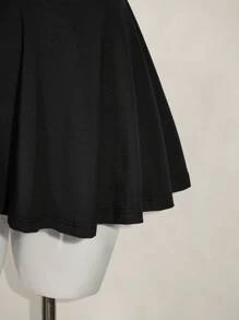 SHEIN ICON Đầm mini hở lưng màu đen dây chéo cho nữ - màu đen - Xem 4