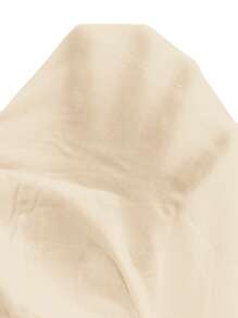 EMERY ROSE Plus Size Women Solid Color Raglan Sleeve With Ruffle Hem Casual Blouse - Apricot - View 8