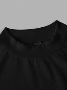 Manfinity Homme Men's Plain Collared Pleated Slim Fit Casual Top Men's Muscle Shirts Black Sleeveless Shirt Men