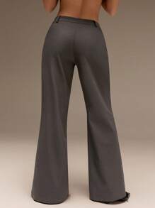 SHEIN Forever 21 春夏女士浪漫/舞会/正式/生日/90 年代/商务休闲/优雅/西部装/外出/时尚/休闲/Y2K 服装/俱乐部/办公室/鸡尾酒会/复古/紧身/狂欢服装/搞笑/优雅/老钱/街头服饰/度假/乡村音乐会/工作/端庄/春假/单身女郎服装/音乐会/坏人/基本款/毕业/蓝色水洗/低腰/直筒/阔腿/喇叭裤/裤子 - 灰色 - 查看 2