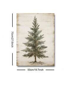 1 件无框冷杉树圣诞节复古艺术海报复古乡村圣诞节云杉树绘画帆布印刷农舍极简主义墙壁画适用于宿舍、客厅、卧室、公寓、现代家居装饰 - 彩色 - 查看 7