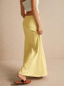 Poéselle Women's Skirt, Floor Length Maxi Skirt, Tie At Waist, Cute Skirt, Low Waist Skirt