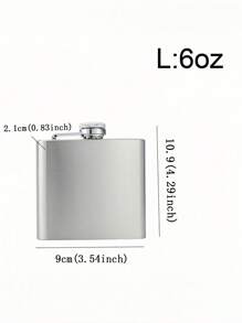 1pc Silver Stainless Steel Outdoor Camping Portable Hip Flask For Liquor