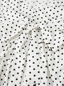 Sweetra Plus Size Cute Sweet Spaghetti Strap Bowknot Polka Dot Romper Dress