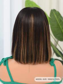 1B/30 Ombre Color Short Bob Straight Lace Closure Human Hair Frontal Wig Peruvian 4x4 Lace Closure Human Hair Front Wig With Baby Hair Pre Plucked Virgin Hair Bob Wigs 150 Density