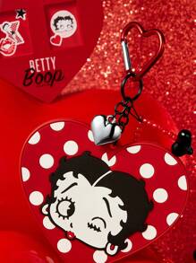 Betty Boop x SHEIN Sweetheart Key Chain Pendant, Can Put Pictures Of People And Pets For Display,Bag Charm,Gift Ideas,Party,Holiday,Valentine's Day