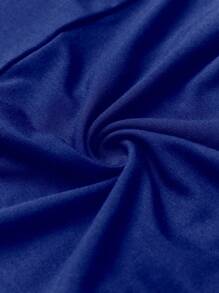 Ontre 2025 Women's Fashionable Twist Waist Slit Dress, Minimalist Casual Summer Dress, Elegant Urban Commute, Blue Short Sleeve Dress, Party Outfit, Holiday - Navy Blue - View 5