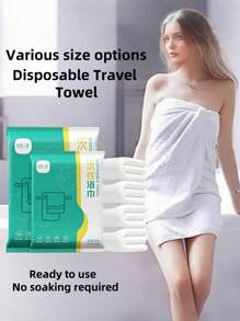 1pc Disposable Bath Towels -Multiple Sizes, Individually Wrapped Compact Pack, Ultra Soft Skin-Friendly, Super Absorbent & Quick Dry, Perfect For Travel, Business Trips, Gym, Camping, Hotels, Family Use Hypoallergenic & Portable Home Bathroom Decor Summer Holiday Beach Essentials