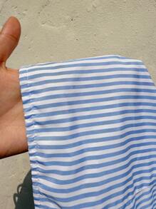 Sunnyshic Top a fascia annodato con coulisse a righe, schiena scoperta
